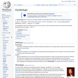 Cryobiologie