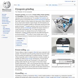 Cryogenic grinding
