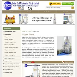 Cryogenic Oxygen Plants and Medical Oxygen Plant Manufacturer India