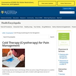 Ice for Pain Management - Health Encyclopedia