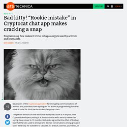 Bad kitty! “Rookie mistake” in Cryptocat chat app makes cracking a snap
