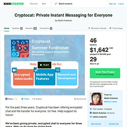 Cryptocat: Private Instant Messaging for Everyone by Nadim Kobeissi