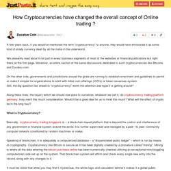 How Cryptocurrencies have Changed the Overall Concept of Online Trading?