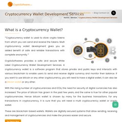 Cryptocurrency Wallet Development Services - CryptoSoftwares
