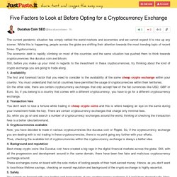 Five Factors to Look at Before Opting for a Cryptocurrency Exchange