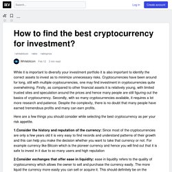 How to find the best cryptocurrency for investment?