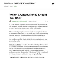 by WhiteBitcoin (WBTC) CRYPTOCURRENCY