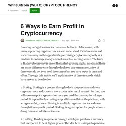 6 Ways to Earn Profit in Cryptocurrency