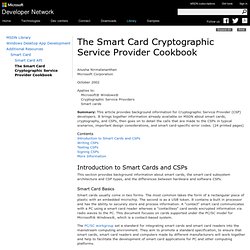 The Smart Card Cryptographic Service Provider Cookbook