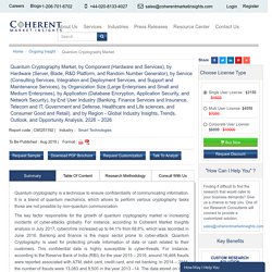 Quantum Cryptography Market, by Component, Hardware, Service, Organization Size, Application, End User Industry, and Region - Global Industry Insights, Trends, Outlook, and Opportunity Analysis, 2018 – 2026