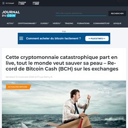 Cette cryptomonnaie catastrophique part en live, tout le monde veut sauver sa peau - Record de Bitcoin Cash (BCH) sur les exchanges - Journal du Coin