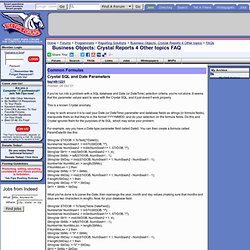 Crystal SQL and Date Parameters - Business Objects: Crystal Reports 4 ...