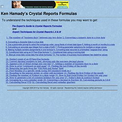 Crystal Reports Formulas by Ken Hamady