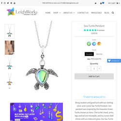 Crystal and Sterling Silver Sea Turtle Pendant by LeightWorks, San Diego