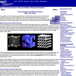 Primary Metallic Crystalline Structures