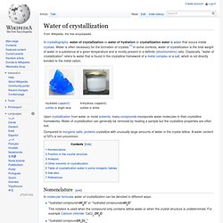 Water of crystallization