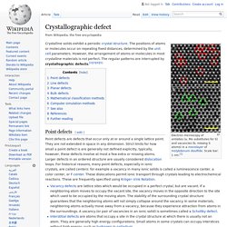 Crystallographic defect