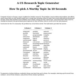 CS Topic Generator