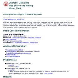 CS276B: Web Search and Mining