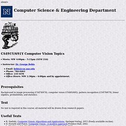 CS491Y/691Y: Computer Vision Topics