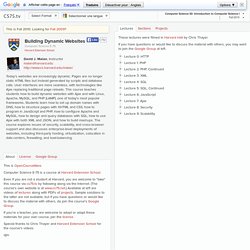 Building Dynamic Websites / OpenCourseWare
