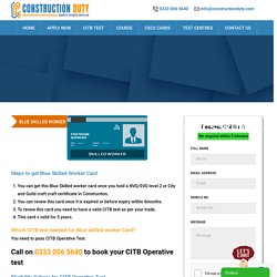CSCS Blue Card - CSCS Skilled Worker Card