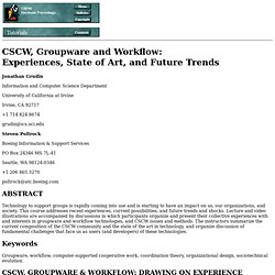 CSCW, Groupware and Workflow