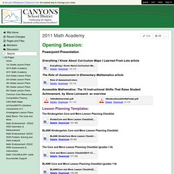 CSDElemMathSupport - 2011 Math Academy