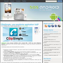 CSipSimple, une excellente application VoIP