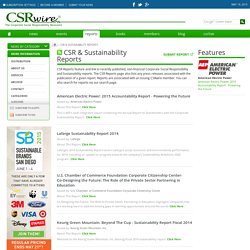 CSR & Sustainability Reports