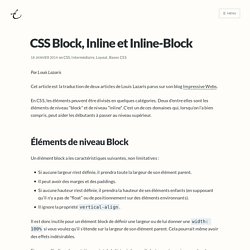 CSS Block, Inline et Inline-Block