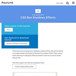 Creating Different CSS3 Box Shadows Effects