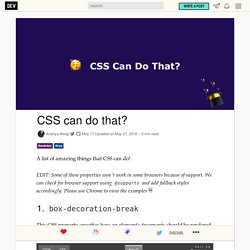 CSS can do that?