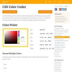 CSS Color Codes