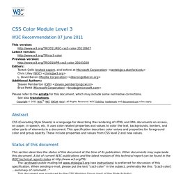 CSS Color Module Level 3