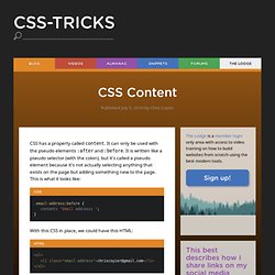 CSS Content