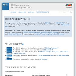 CSS current work & how to participate