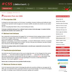 CSS Debutant : Premiers pas en CSS