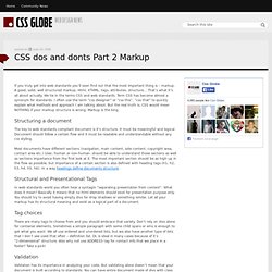 CSS do&#039;s and dont&#039;s Part 2- Markup
