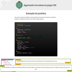 CSS - Exemple de position