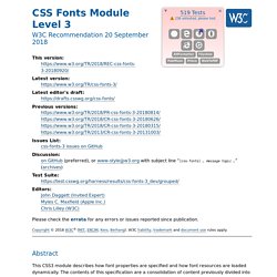 CSS Fonts Module Level 3