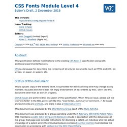 CSS Fonts Module Level 4