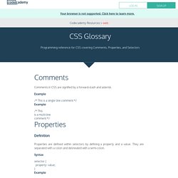 CSS Glossary
