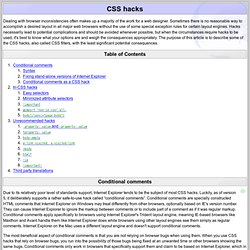 CSS Hacks pour IE7 et autres versions