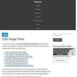 CSS3 Image Filters