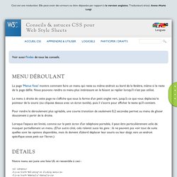 CSS : menu déroulant