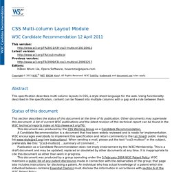 CSS Multi-column Layout Module