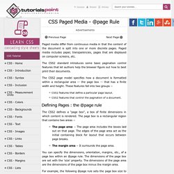 CSS Paged Media @page Rule