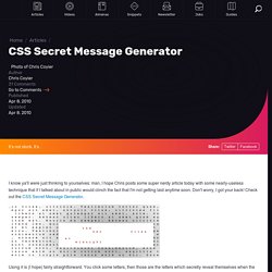 CSS Secret Message Generator