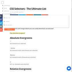 CSS Selectors - The Ultimate List